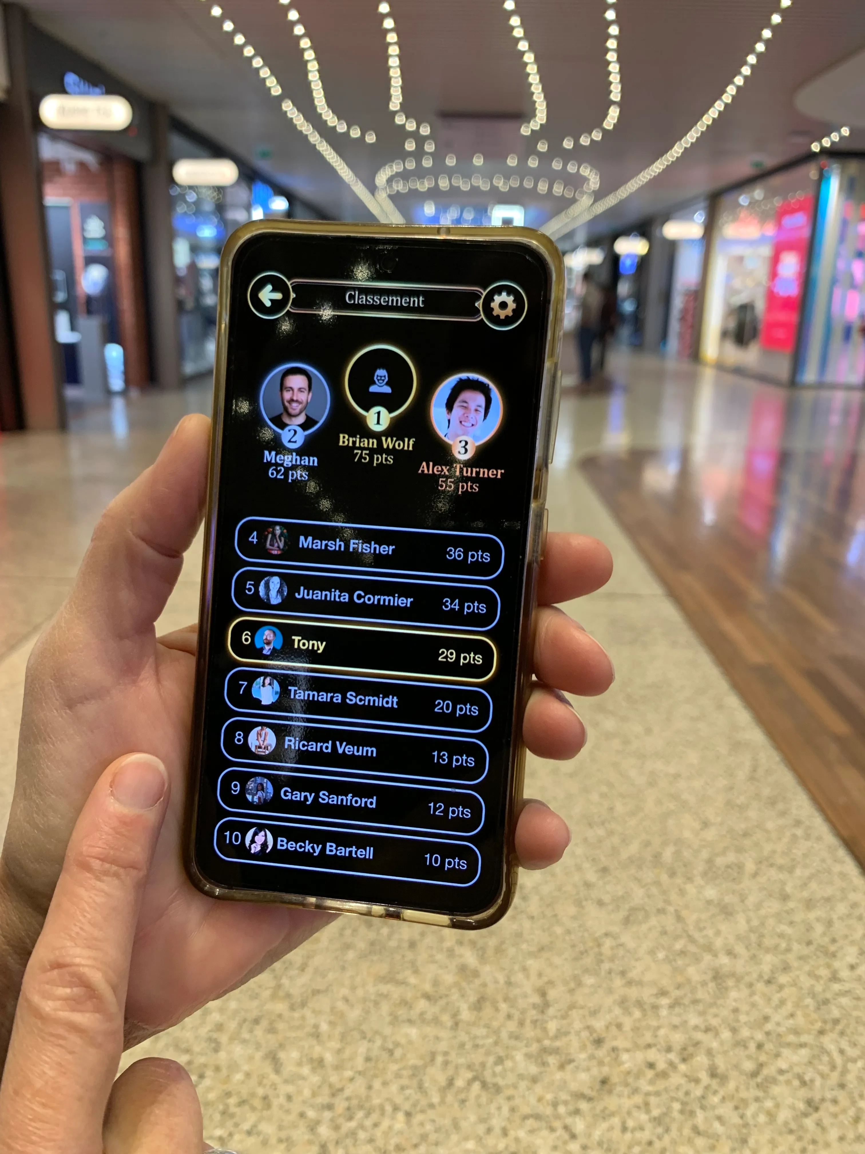 Trezio map and leaderboard screens