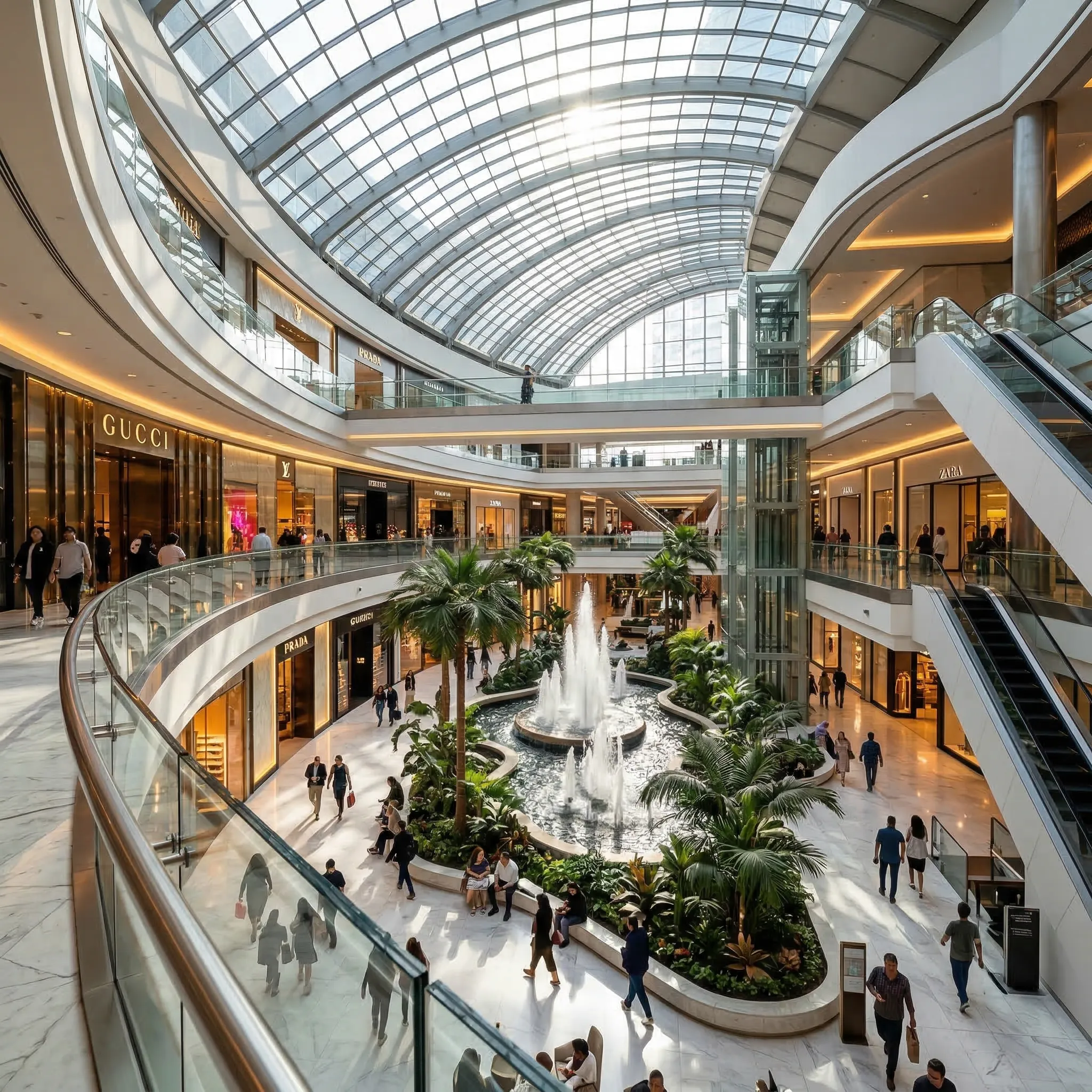 Luxury shopping mall interior